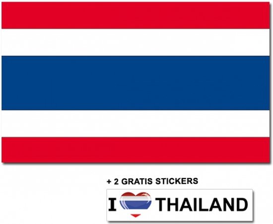 Drapeau thaïlandais avec 2 autocollants gratuits de Thaïlande