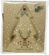 3x zakjes kerstboom geur dennenboom geurboom voor in kerstboom - Rendieren print - huisgeur/huisparfum kerstgeuren