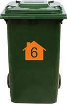 Autocollant Kliko / Sticker poubelle - Numéro 6-22 x 17,5 - Oranje