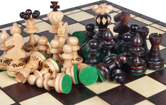 compromis oplichterij alleen Chess the Game - Decoratief Schaakspel - Klein houten schaakbord met  decoratieve... | bol.com