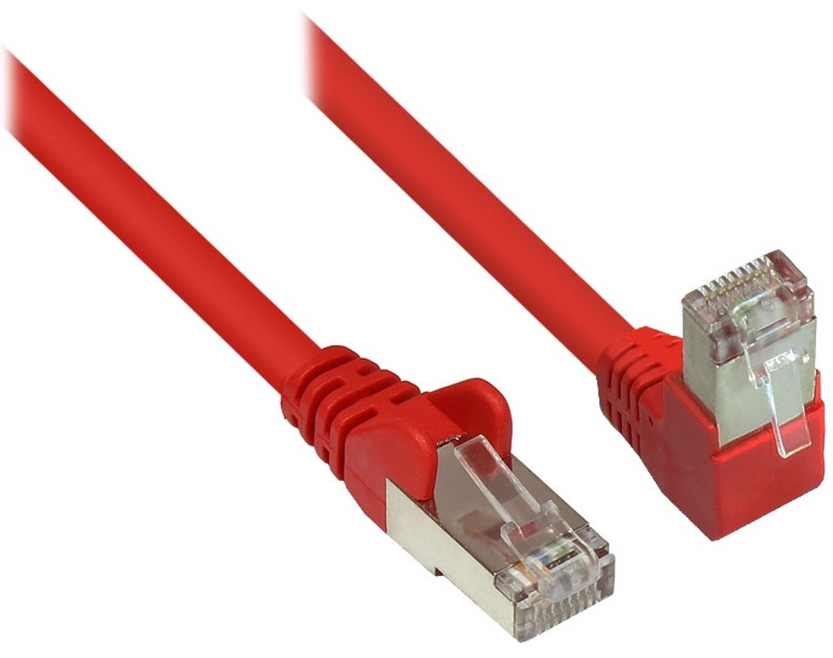 S/FTP CAT6 Gigabit netwerkkabel haaks/recht / rood - 1 meter