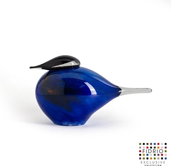 Design Beeld Duck XXL - Fidrio BLUE LAGOON - glas, mondgeblazen - diameter 30 cm