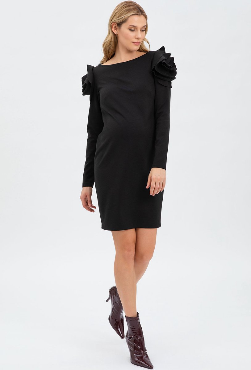 PIETRO Brunelli DRESS CAPRI BLACK MET LANGE MOUWENL