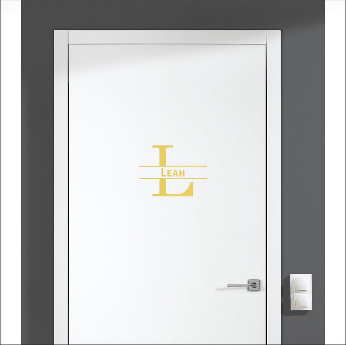 Deursticker Met Naam -  Leah - Goud