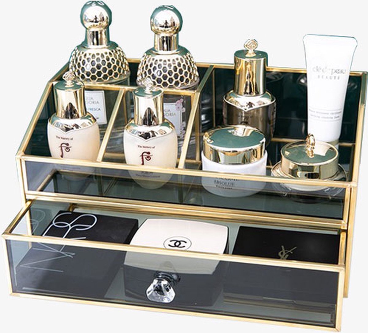 Goedkoopste Beautybox Youna | Beauty Box | Cosmetica Organizer | opbergdoos | Make up organizer | Beautybox | Vitrine boxje | Glazen box |Makeup organizer |Beauty organizer | Makeupbox | Storage box | Make-uporganizer | Parfumbox | Parfumorganizer | Opmaken