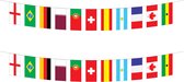 2x stuks internationale landenvlaggetjes vlaggenlijn slinger 10 meter brandvertragend papier