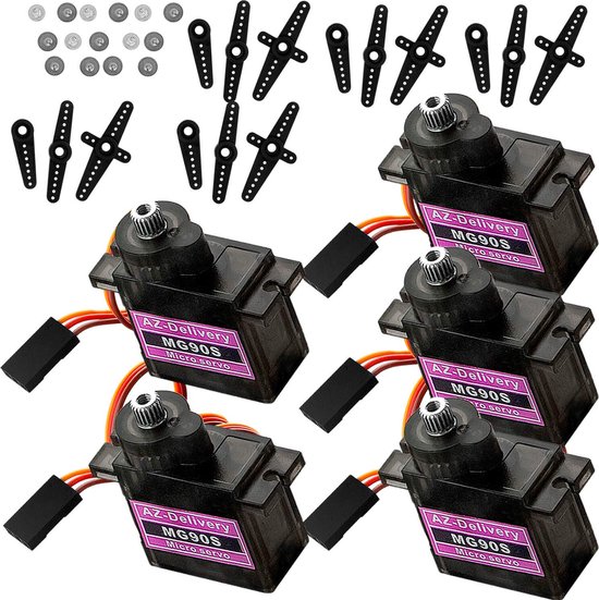 Lot de 5 Servomoteurs RC Micro Servo 9G: Compatibilité Étendue avec SG90 pour Applications