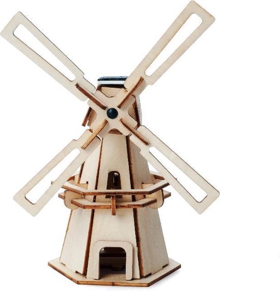 Bouwpakket molen – windmolen op zonne-energie – hout