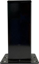 Black chromen vierkanten meubelpoot 13 cm