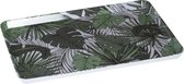 Dienblad/serveerblad rechthoekig Jungle 30 x 22 cm wit/groen - Serveerbladen, dienbladen & keukenbenodigdheden