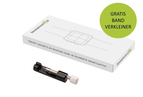 Verpakking van SmartphoneClip met bandverkorter tool voor horlogebandjes.