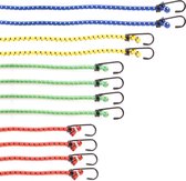 Set de 12 cordes élastiques avec Crochet en 4 longueurs et multicolores - Bracelets élastiques - Cordon Bunji avec crochets - Paquet de cordon Bungie Extra solide pour différents types de bagages