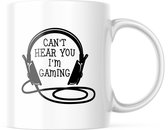 Mok met tekst: Can't hear you. I'm gaming | Gamer Mok | Grappige Cadeaus | Grappige mok | Koffiemok | Koffiebeker | Theemok | Theebeker
