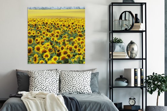 Tableau sur toile Tournesol - Fleurs - Nature - 90x90 cm - Décoration murale