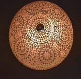 Oosterse mozaïek plafondlamp Indian Design | 2 lichts | paars | glas / metaal | Ø 38 cm | eetkamer / woonkamer / slaapkamer | sfeervol / traditioneel / modern design
