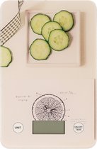 Digitale keukenweegschaal met komkommer druk RVS - 23 x 15 cm - Elektrisch