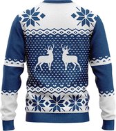 JAP Christmas Kersttrui (maat 4XL) - 100% Gerecycled - Kriebelt niet - Kerstcadeau volwassenen - Foute Kersttrui dames en heren XXXXL - Classic one - Blauw