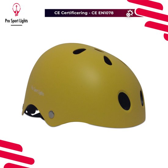 Kinderfietshelm Pro Sport Lights - skate Fietshelm voor kinderen - Geel - kinderhelm 50 - 56 cm van Kinder — afbeelding 5
