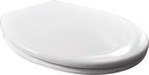 Furnibella - WC bril Toiletdeksel met scharnier en Quick Release knoop,Toiletbril PP met Softclose-functie,Wit