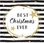 60x stuks kerst thema tafel servetten Best Christmas Ever 33 x 33 cm - Kerstdiner servetjes
