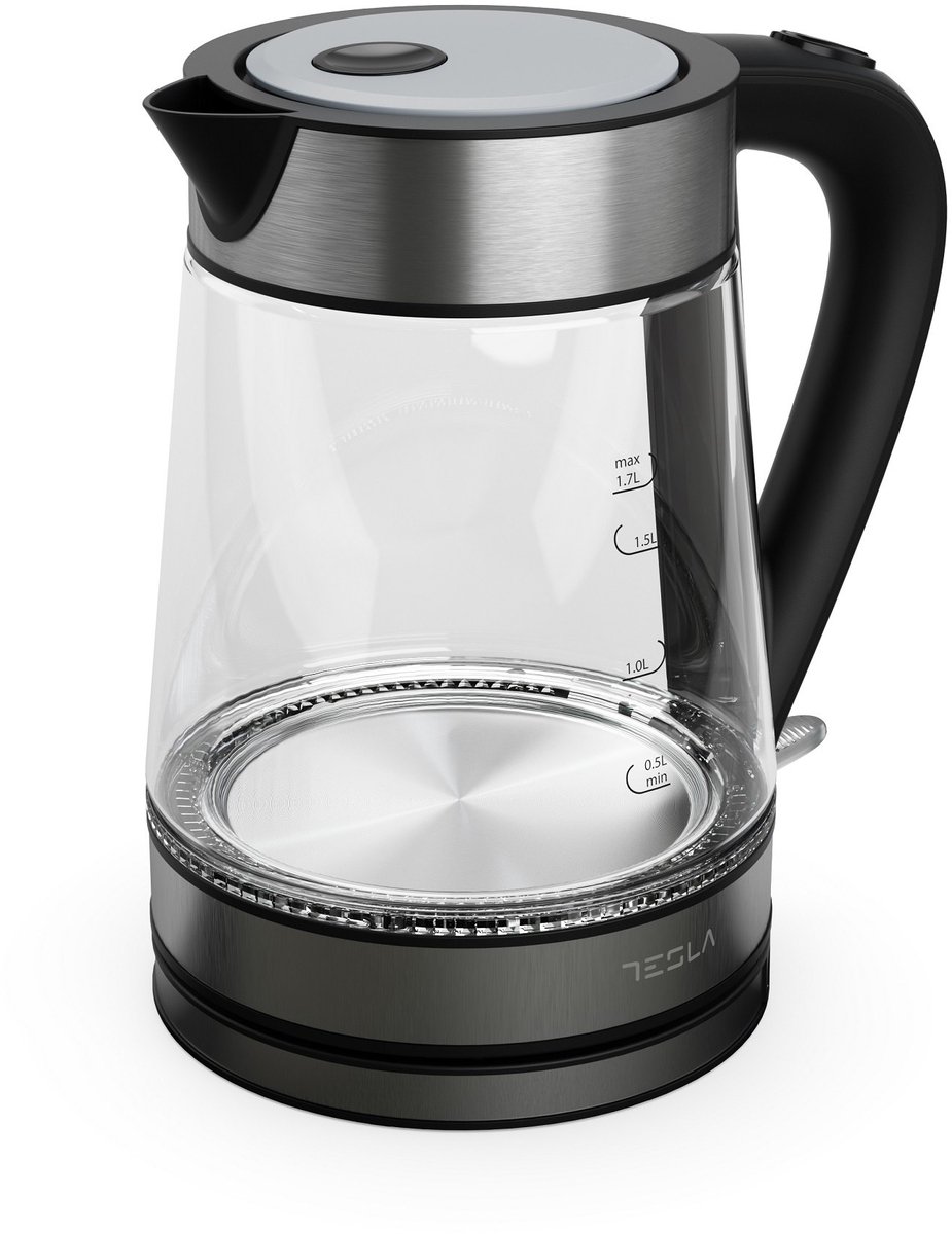 Tesla KT300X - Waterkoker 1,7L - 2200 W - Roestvrijstaal - Transparant Glas