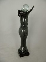 Sculptuur - 34 cm hoog - beeld glas - dansend paar - grijs/zilver - romantiek