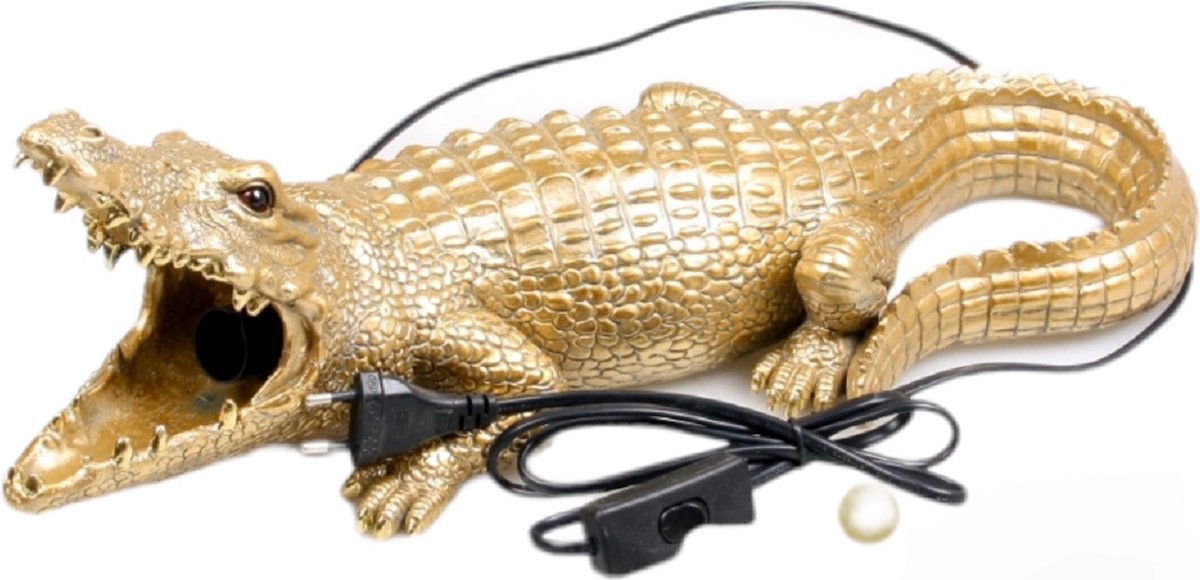 Furnilux-Tafellamp Krokodil Goud - 47.5 x 19.5 x 17.5 cm
