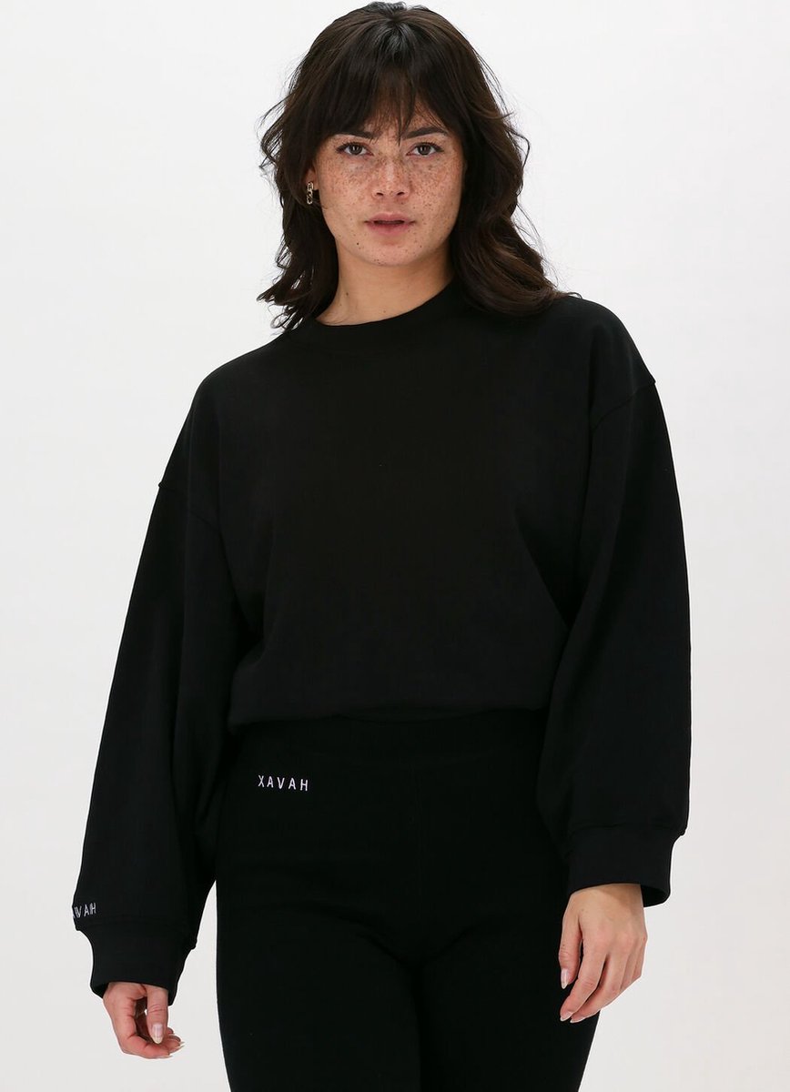 Xavah Sweater Top Truien & Vesten Dames - Sweater - Hoodie - Vest- Zwart - Maat S