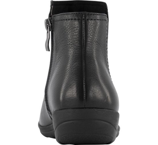 Medicus Dames Zwarte leren enkellaars elastisch detail - Maat 38 | bol.com