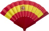 Hand waaier Spaanse vlag 23 cm - Feestartikelen Spanje