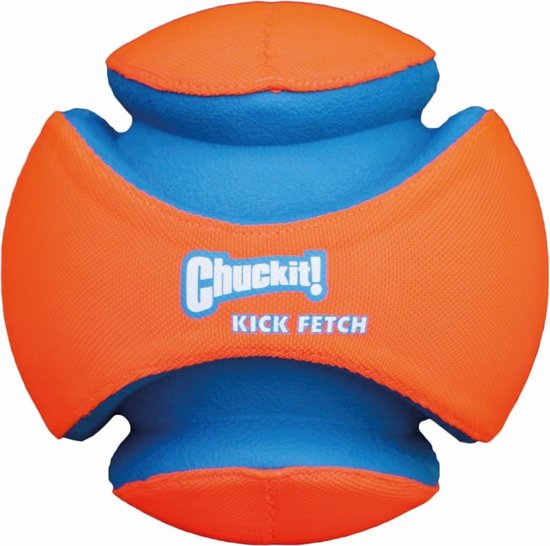 Chuckit Kauwspeelgoed Kick fetch - Large - Hondenspeelgoed - Hondenbal - Chuckit bal - Oranje/Blauw - ø 19 cm - 1 ST
