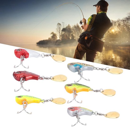Allecto Premium - Metaal Mini Vib met lepel voor forel vissen - 9g zinkend lokmiddel voor basforel, snoekbaarzen, crappie - roterende staartvis tackle van Merkloos — afbeelding 2
