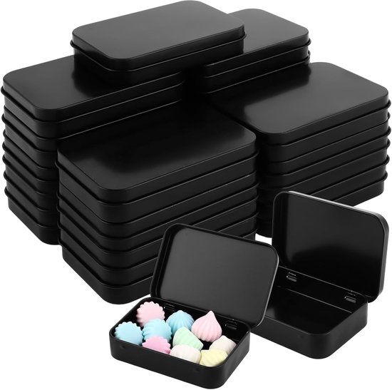 6 Stuks Kleine Metalen Doos Blikken met Deksels, 9,5x6x2,2 cm Mini