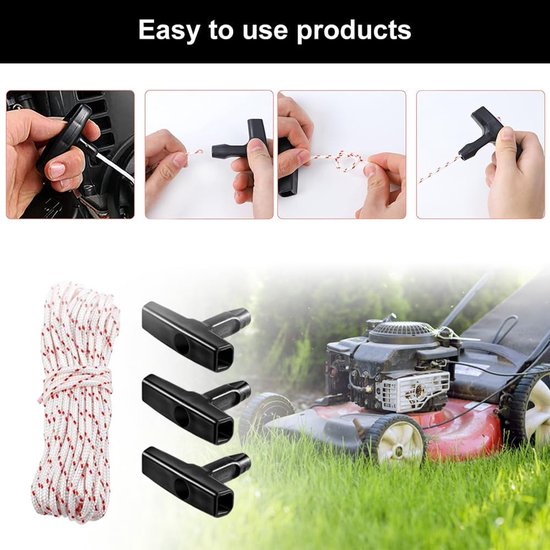 Terugslagstartkabels, 2 stuks Nylon Touw Kunststof Handvat Grasmaaier Trekstarter 1.5m Snoer Touwmaaier Accessoires met Handgrepen voor Kettingzaag Terugslagstartkabels, 2 stuks Nylon Touw Kunststof Handvat Grasmaaier Trekstarter 1.5m Snoer Touwmaaier Accessoires met Handgrepen voor Kettingzaag