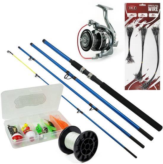 Set de Pêche Complète X2 – Cannes Blue Drifter 2,70 m | Moulinet 6000 | Tresse | Accessoires | Bas de ligne