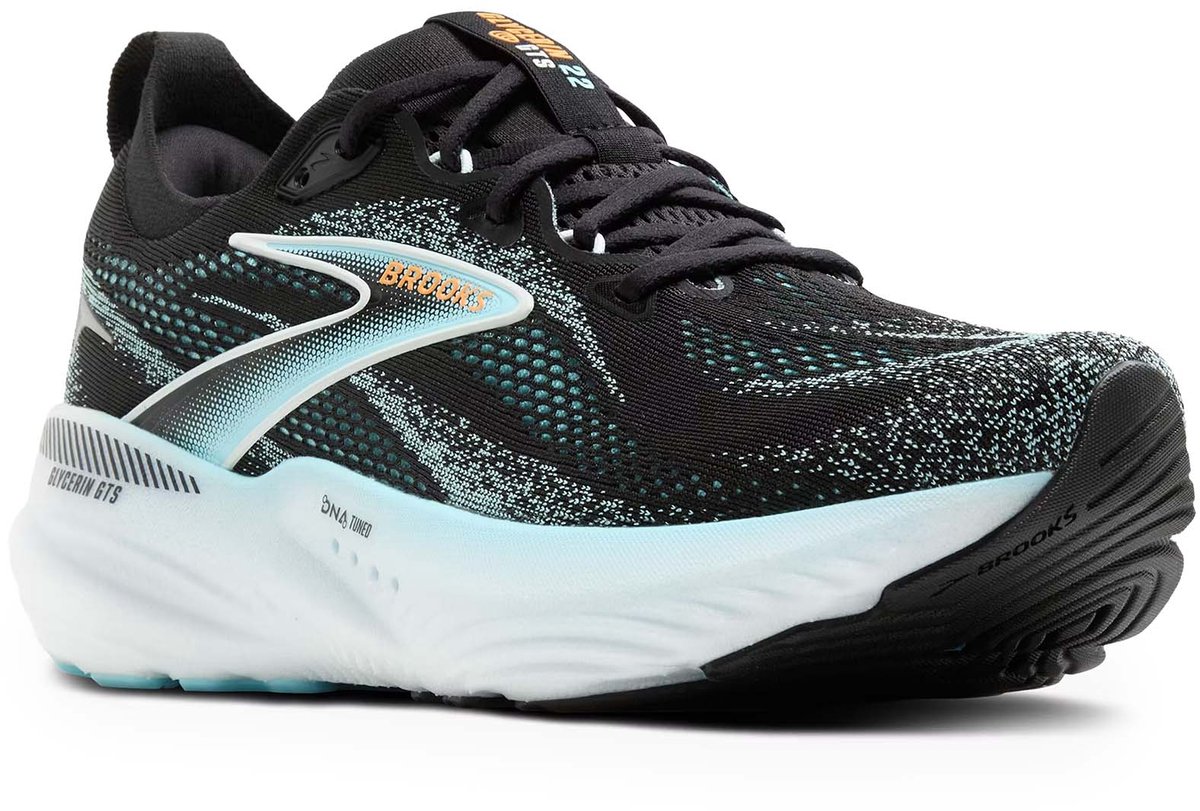 Brooks Glycerin GTS 22 Hardloopschoenen - Black/Atomizer/Blazing Orange - Maat 43 - Heren