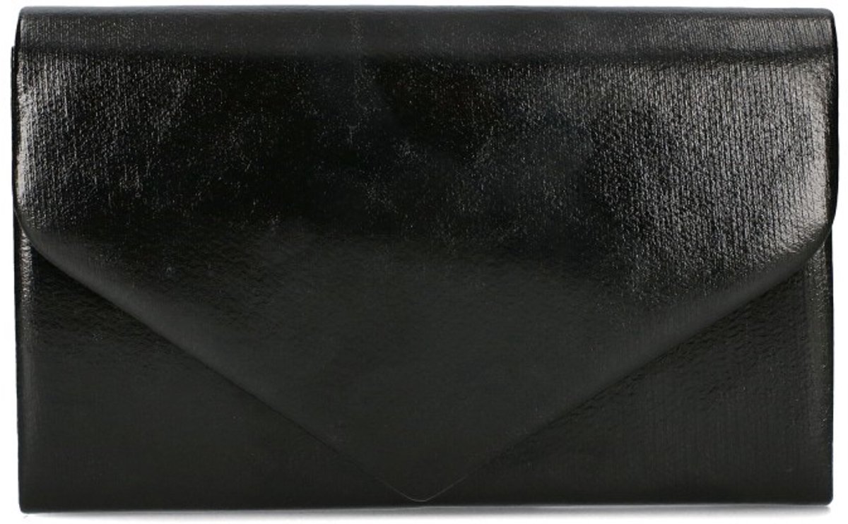 PROMO Communie Moederdag Bruiloft - Jessica *Verona* - Elegante Clutch – Avondtas met Fijne Glans en Verstelbare Zilveren Ketting - Zwart / Black – Stijlvol, praktisch & origineel – HandbagsUniverse