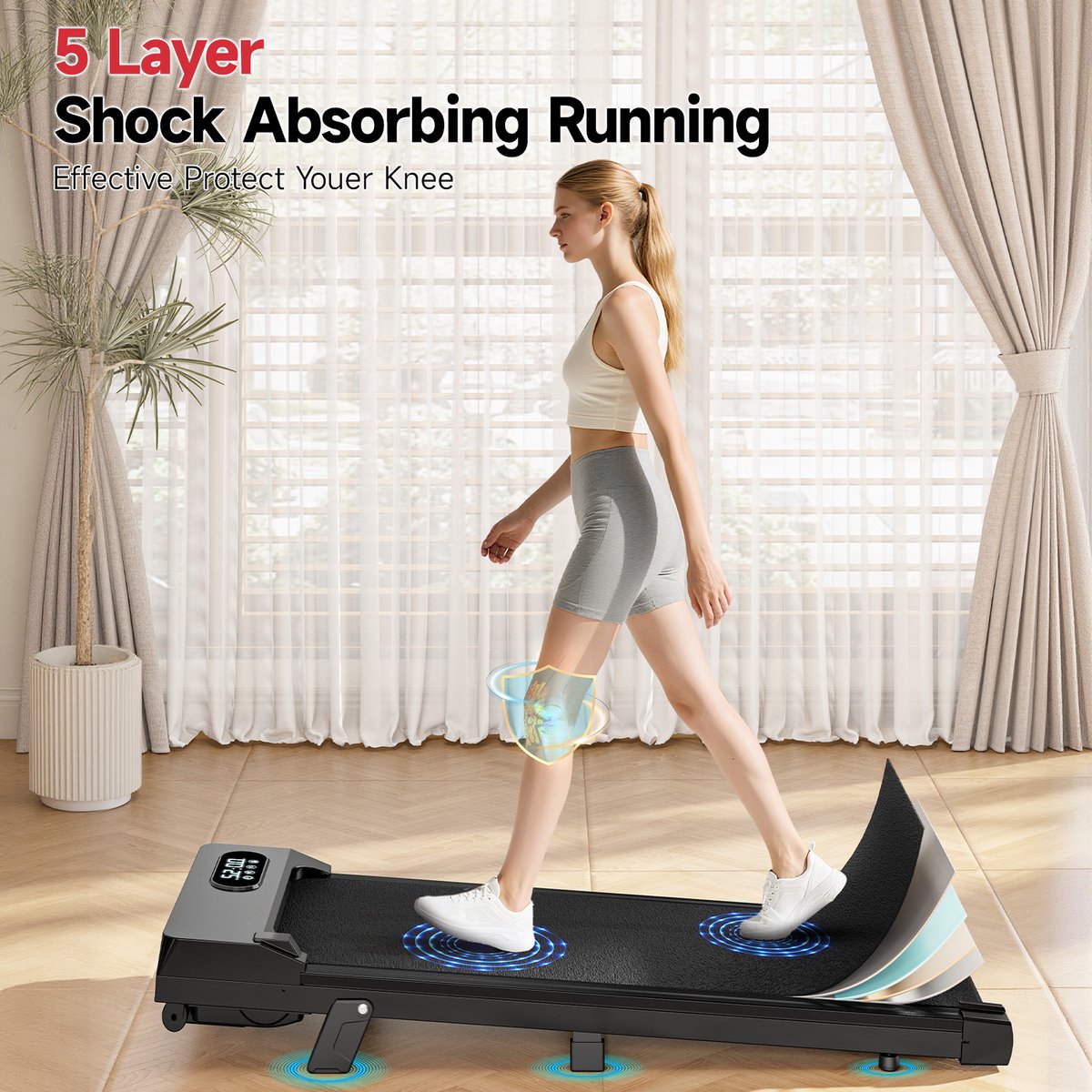 3 Loopband 8 km/u 3-in-1 met 7% Helling Zwart - afbeelding 3