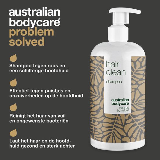 Australian Bodycare Hair Clean Shampoo met Tea Tree Olie 500 ml - Anti-roos shampoo gebaseerd op Tea Tree Olie geschikt voor een jeukende, schilferige, droge en geïrriteerde hoofdhuid - Tegen pukkeltjes en puistjes op de hoofdhuid