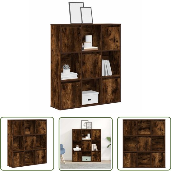 Handgemaakte eikenhouten boekenkast 102x29x143 cm bewerkt hout