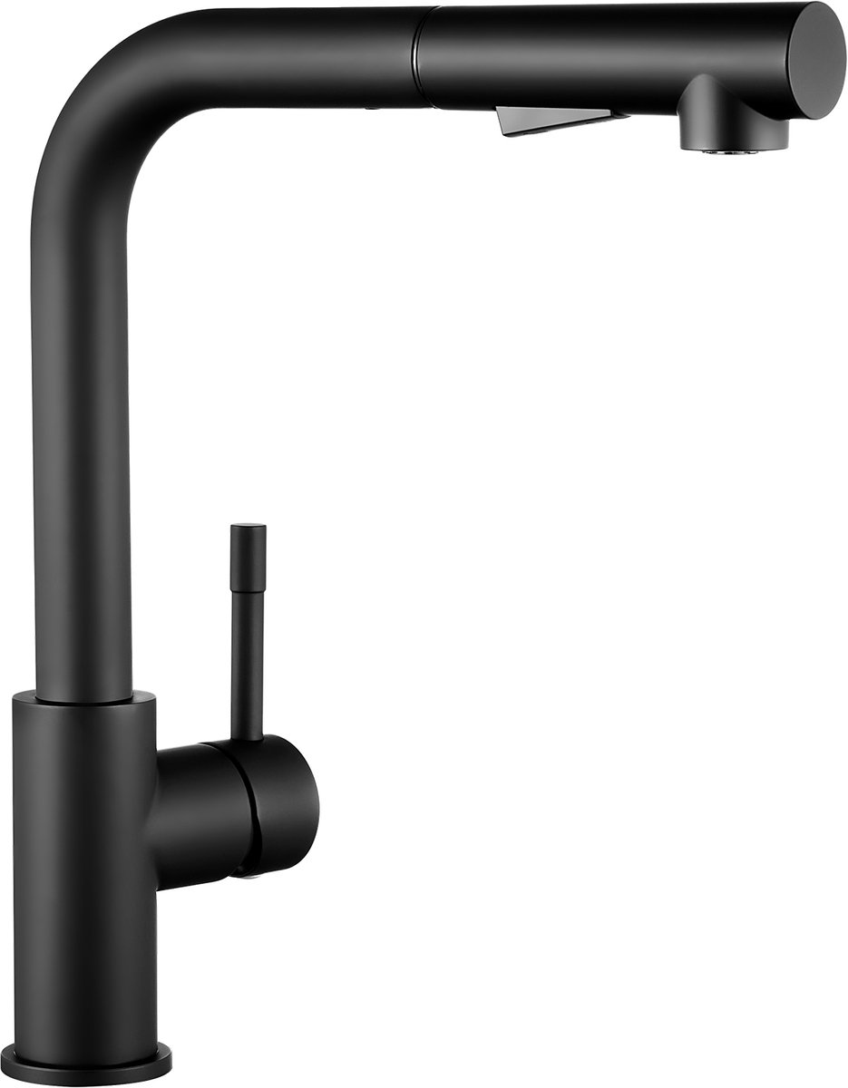 ANYCEE MAX Keukenkraan Douche Zwart - Keukenmengkraan met Uittrekbaar - 360° Draaibare Kraan - Mengkraan met 2 Sproeistanden