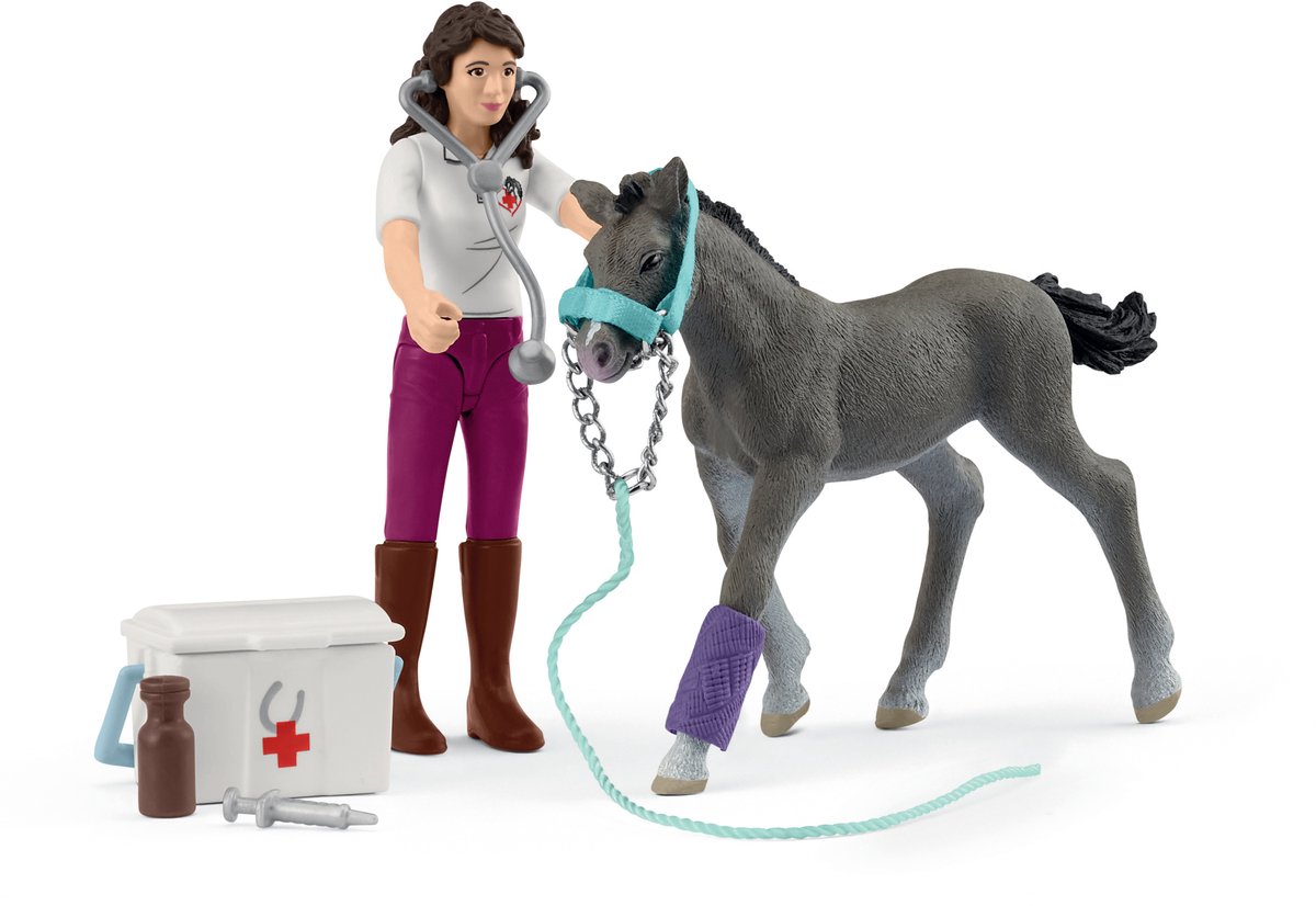 Schleich Horse Club Mevrouw Kramer met veulen speelset thumbnail 3