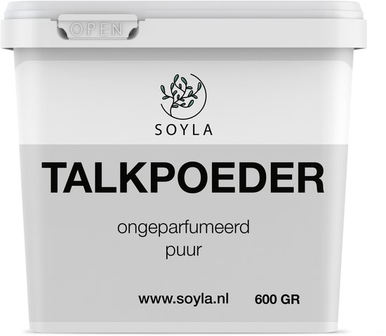 Talc en poudre - 600 grammes - Qualité pharmaceutique - Soins de la peau - Sans parfum - Puur et naturel - Wit