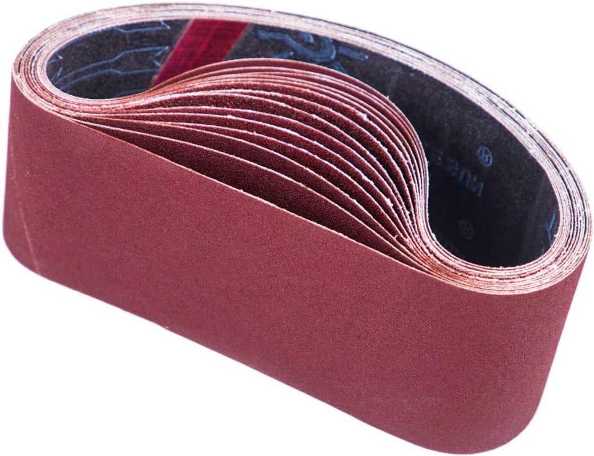 Allecto Premium - Schuurbanden 75 x 533 mm Set van 3 stuks Korrel 80/120/150/240/400 voor bandschuurmachine voor schuren, vijlen, slijpen en roest verwijderen (15 stuks)