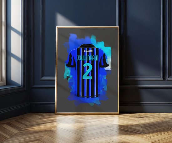 Affiche Man City avec personnalisation - Avec eigen naam et numéro - Format A3 - 29,7x42 cm - Papier semi-brillant - Inspiré des couleurs de Manchester City et d'un peu d'imagination