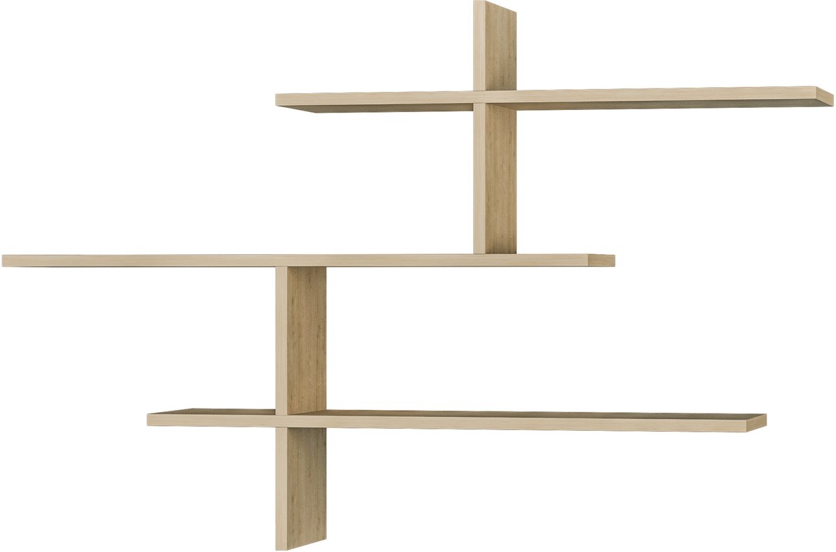 Hocus Picus Zwevende Wandplank 3 Planken - Eiken - 123x22x81 cm