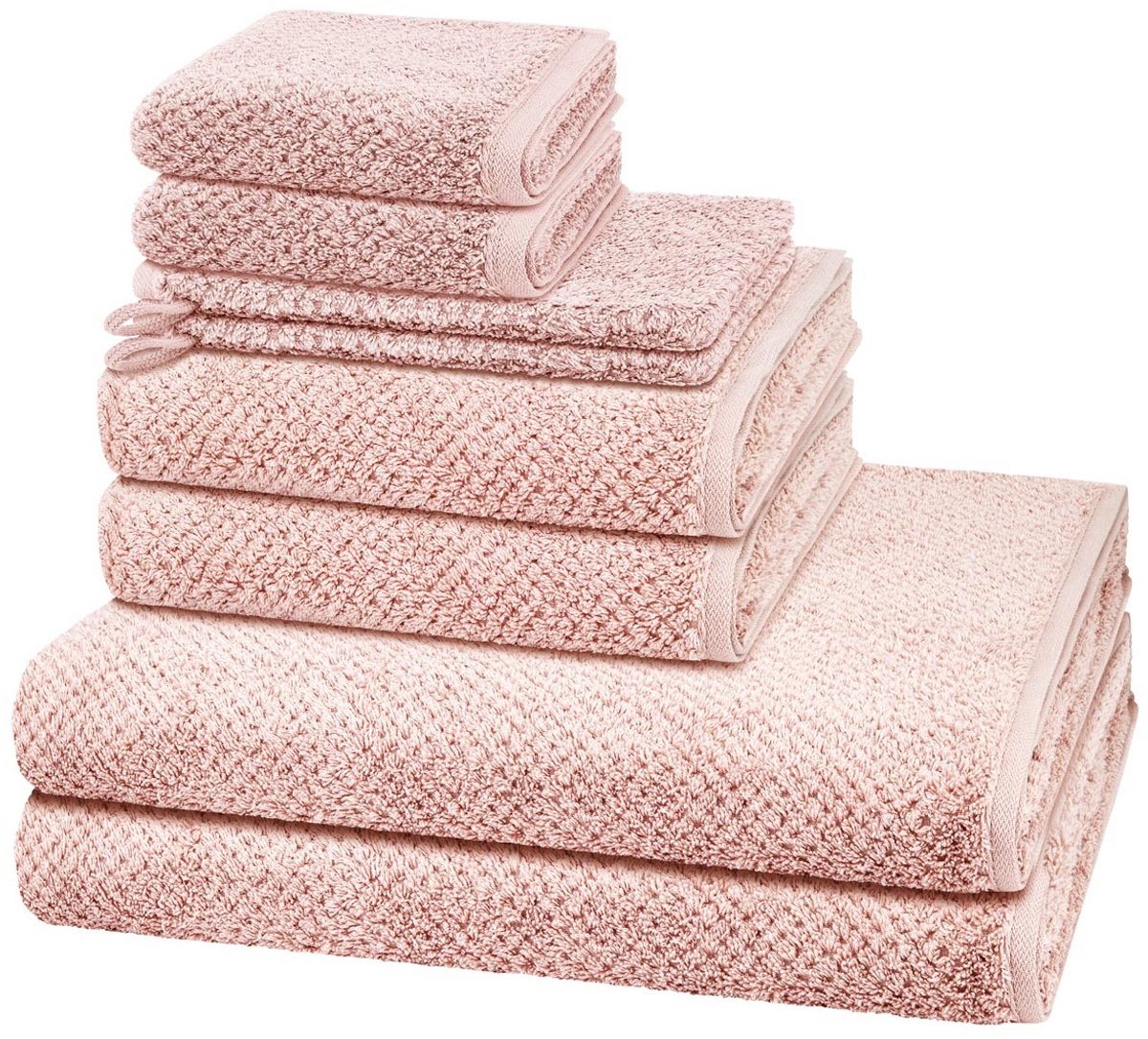 Cawö Sonstiges 2 X washandjes 2 X gasten- 2 X douche- 2 X handdoek - in set 8 pack Pure