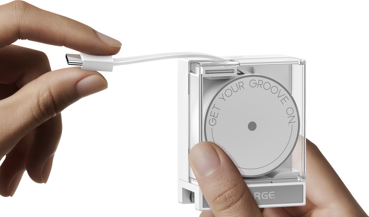 SHARGE Retractable 65 Snellader - 65W - GaN Technologie - Flexibel kabel - PD3.0 - QC3.0 - Oplader met Intrekbare USB C kabel - Wit