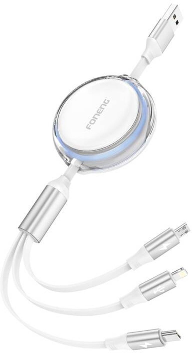 Foneng X113 3-In-1 Kabel 1,1 M Wit
