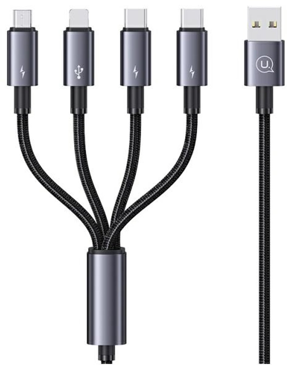 Usams 4In1 Kabel Usb-C Naar Lightning Microusb Voor Smartphones 1,2 M 15W